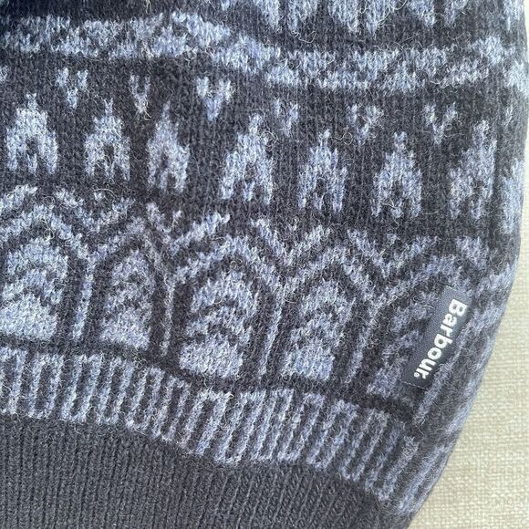 BARBOUR Stonebeck Fair Isle Crew Neck Sweater Small Blue NEW Wool Winter Ski - Picture 4 of 7